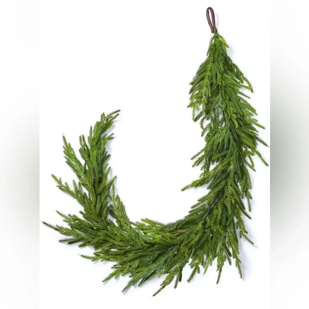 NWOT Real Touch Norfolk Pine Christmas Garland Artificial Green Holiday - Picture 2 of 9